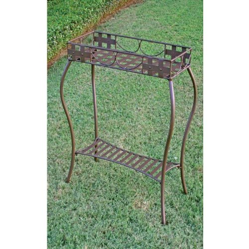 Santa Fe Nailhead Iron Rectangular Plant Stand