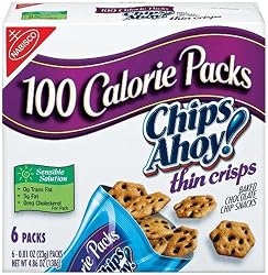 100 Calorie Packs Chips Ahoy! Thin Crisps, 0.81-Ounce, 6-Count Packs (Pack of 6)