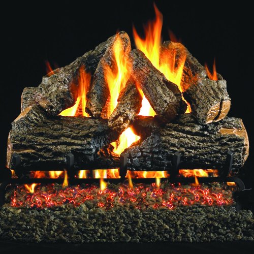 Peterson Real Fyre 18-inch Charred Oak Log Set With Vented Natural Gas G4 Burner - Match Light On Sale