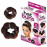 Hot Buns 1 Large and Small Elegant Casual Hair Magic Style Buns Maker (Brown)