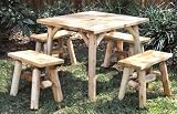 Cedar Log Dining Set