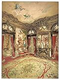 IMAGE OF The Gobelin Tapestries, Linderhof Castle, Upper Bavaria, Germany wall sized poster (photochrom) photochrome measured in inches. WHOLESALE package of 25 posters.