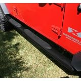 Rugged Ridge 11591.08 4 Inch Oval Tube Side Step Nerf Bars For 2007-08 Jeep Wrangler JK Unlimited