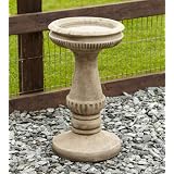 Garden Bird Bath Feeder - Fluted Design Stone Birdbath
