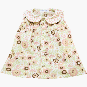 Under The Nile Organic Cotton Peach Blossom Poplin Peter Pan Blouse - 4T