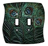 Peacock Feathers Double Switch Cover