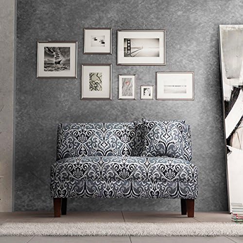 Briley Winchester Midnight Grey Fabric Armless Loveseat