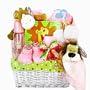 Safari Animal Themed New Baby Girl Gift Basket - Great Shower Gift Idea for Newborns