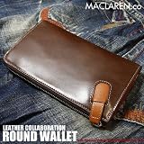 [MACLAREN.co×MOMO コラボモデル] 長財布 牛革 ラウンドファスナー