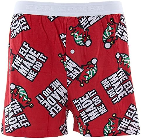 Fun Boxers Men's The Elf Made Me Cotton Boxer Shorts S
