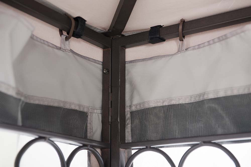 sunjoy 10 x 12 Monterey Gazebo with Netting,Gray with Black