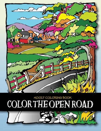 adult coloring book color the open road