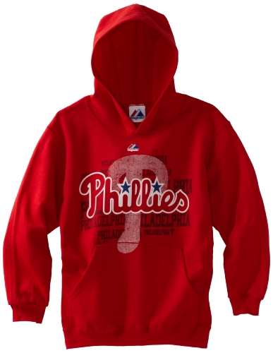 MLB Boys' Philadelphia Phillies Game Day Intensity Hooded Fleece Pullover (Athletic Red, Small) at Amazon.com