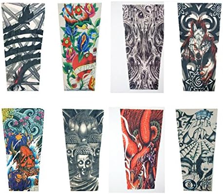 Arts Fake Temporary Tattoo Sleeves,8pcs set (Set 10)