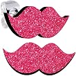 Perfect Pink Glitter Mustache Stud Earrings