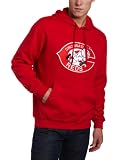 MLB Men's Cincinnati Reds 1975 Cooperstown Felt Tek Patch Long Sleeve Hooded Fleece Pullover (Athletic Red, X-Large)