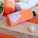 [Purple Hippo - Orange] Embroidered Applique Coral Fleece Baby Throw Blanket (29.5 by 39.4 inches)