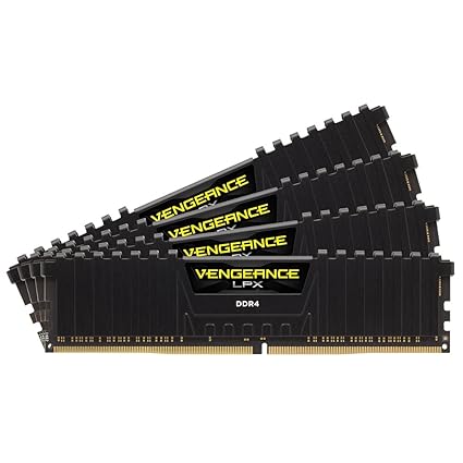 Corsair CMK16GX4M4A2400C14 Vengeance LPX 16GB (4x 4GB) DDR4 2400MHz CL14 XMP 2.0 High Performance Desktop Memory Kit - Black
