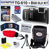 Olympus TG-610 14.0 MP Digital Camera (Black) + 8GB Deluxe Accessory Kit