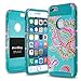 iPhone 6/6s Case,AnnBay High Impact Hard Bumper TPU PC Hybrid Dual Slim Fit Layer Heavy Duty Case Armor Cover Case with Totem Flower Pattern for iPhone 6/6s (Blue)