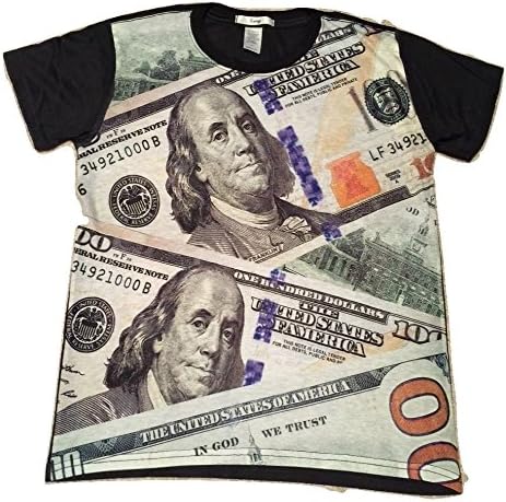 King Unisex Graphic T-shirt Money (Large, $100 Dollar Bill)