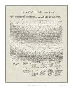 Amazon.com: US Declaration of Independence Large Print Art Gift 20x24: Posters & Prints