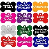 Dog Tags Pet Tags Engraved | 11 Shapes | 8 Colors | by CNATTAGS&reg; (LIFE TIME WARRANTY) (Bone)