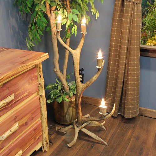 Elk Antler Standing 4 Light Candelabra Floor Lamp