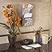 Mead Organizher Hanging Magnetic Storage Pockets, Small, 6 x 10 Inches, Gray with Floral Accents (98048)