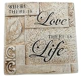 Outdoor Living : Beautiful Handcrafted & Painted Stoneware Garden Wall Sign