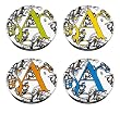 Set of 4 Gablecrest Glass Bubble Refrigerator Magnets Set of 4 Gablecrest Glass Bubble Refrigerator Magnets