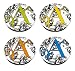 Set of 4 Gablecrest Glass Bubble Refrigerator Magnets