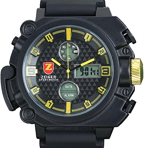 Zeiger Multi Function Anaog Digital Dual Display Alarm Date Stopwatch Men's Sport Wrist Watch W223