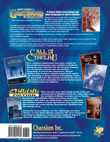 Cover image : Ramsey Campbell's Goatswood and Less Pleasant Places: A Present Day Severn Valley Sourcebook and Campaign for Call of Cthulhu