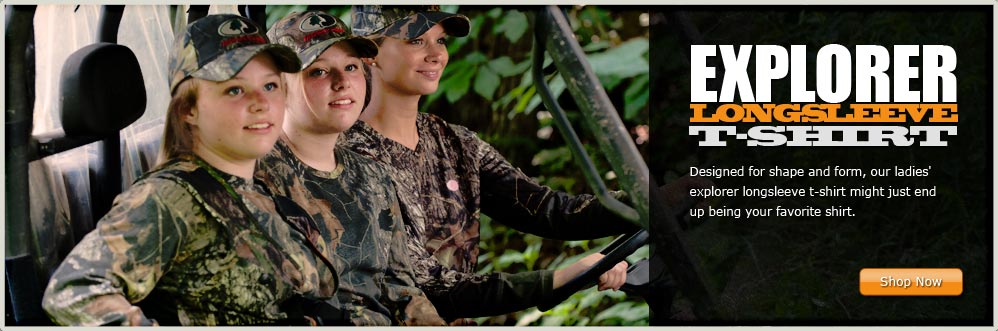 Woman Archery Hunting Wearing the Russell Outdoors Explorer Long Sleeve T-Shirt