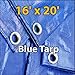 16x20 Blue Waterproof Poly Tarp for Camping Hiking Backpacking Tent Shelter Shade Canopy Etc.