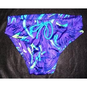 END OF SUMMER SALE Mens Bikini Brief Swimwear/Underwear Nylon/Lycra Purple/Turq