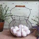 Antique Style Wire Egg Basket Shabby Cottage Chic