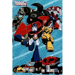 Transformers Animated (Autobots Running) White Wood-Mounted TV Poster Print - 24