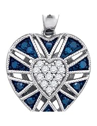 0.25CTW BLUE DIAMOND HEART PENDANT