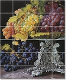 Georg Waldmuller Ferdinand Flowers Tile Mural Modern House Remodeling | 21.25x25.5 using (30) 4.25x4.25 tiles