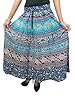 Evening Skirts Blue Printed Cotton Indian Long Maxi Skirt Party Wear