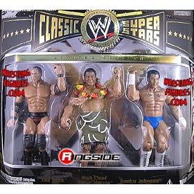 WWE Classic 3 Pack Rock Family - The Rock,Rocky Johnston & High Chief Peter Maivia
