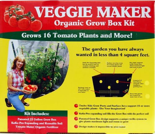 Veggie Maker Organic Grow Box Kit. Grows 16 Plants