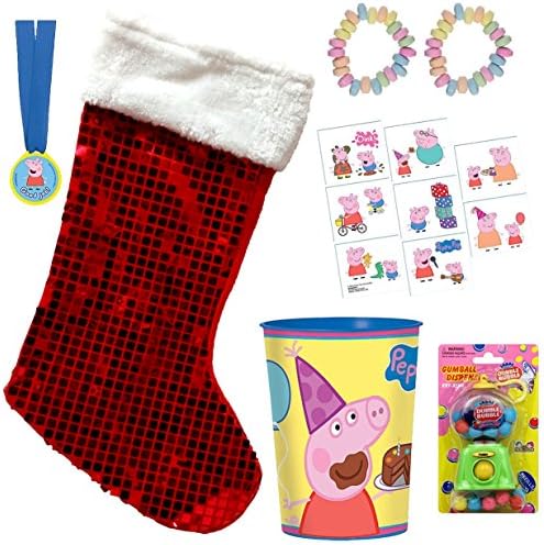 Peppa Pig Christmas Stocking Gift Bundle with Candies (22 Pieces)