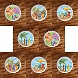 SET (8) At The Beach Sandy Surf Shore Drawer Pulls Knobs