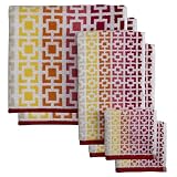 Contemporary Home 6-pc Towel Set - Red Jacquard