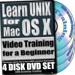 Learn UNIX for Mac OS X for a Beginner Video Training and Four Certification Exams bundle. 4-disc DVD Set, Ed.2012