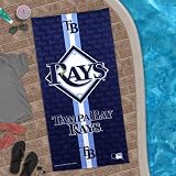 Tampa Bay Rays Navy Blue Team Stripe Beach Towel