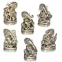 Lord Ganesha Brass Statue Set of 6 in Different Posture